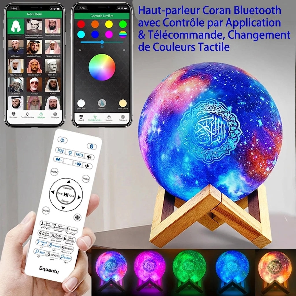 QuranLight – Veilleuse Coran LED avec enceinte Bluetooth et télécommande