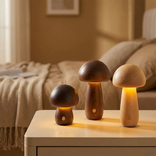 MushroomLamp – Lampe champignon en bois rechargeable