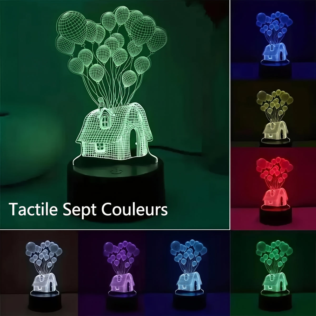 BalloonHouse – Veilleuse 3D illusion optique maison ballon