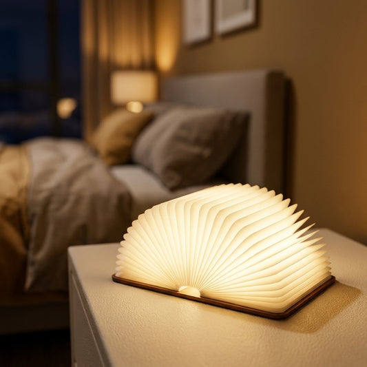 BookLight – Lampe LED livre 3D pliable en bois RGB rechargeable USB