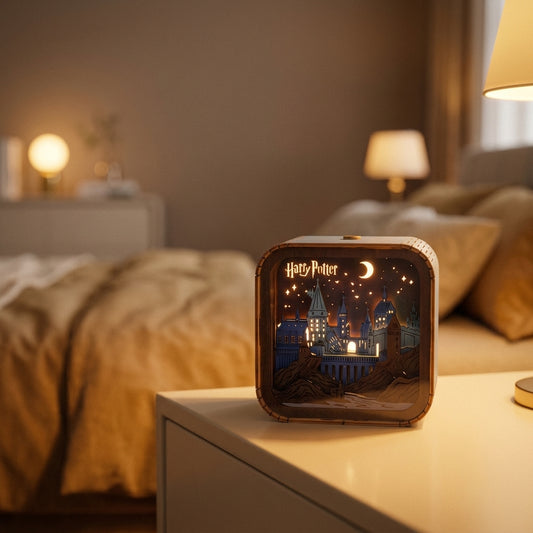 HogwartsLight – Veilleuse en bois sculpté Harry Potter château de Poudlard