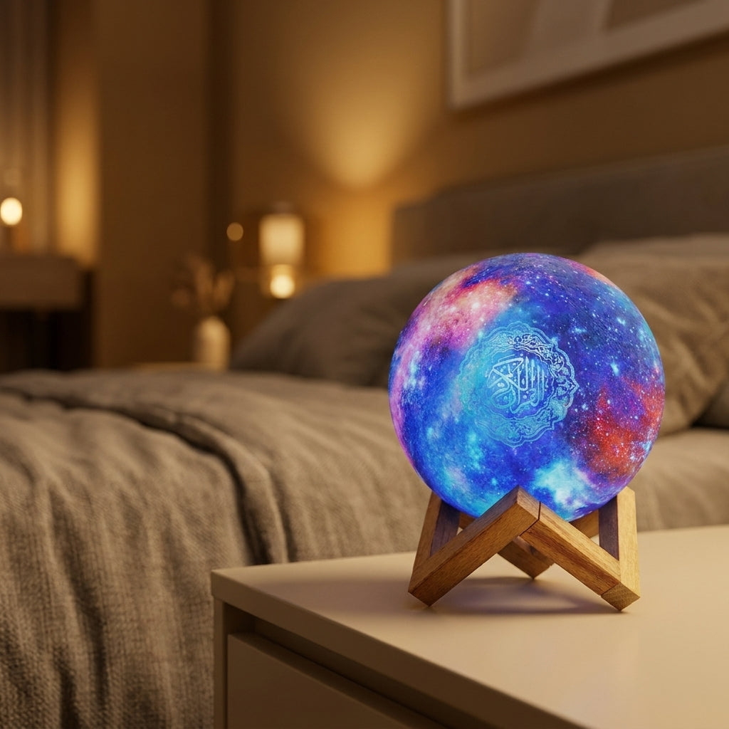 QuranLight – Veilleuse Coran LED avec enceinte Bluetooth et télécommande