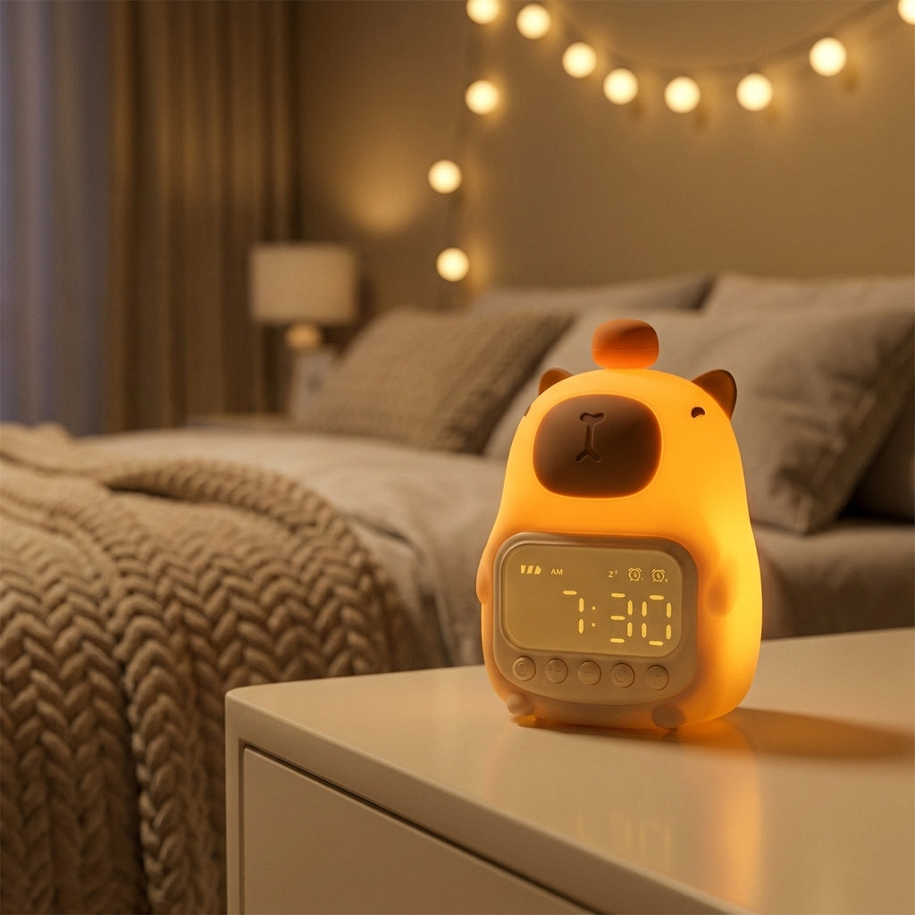 Réveil Veilleuse Capybara | CapyGlow