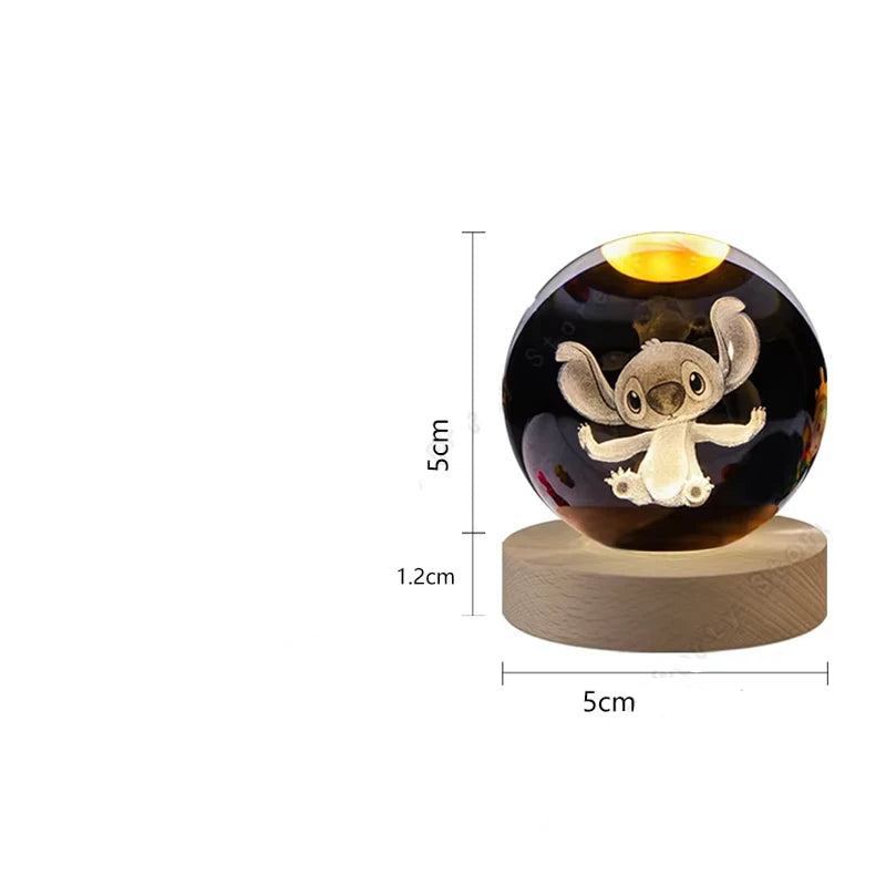 Stitch Crystal – Boule de cristal 3D LED Stitch gravure laser USB