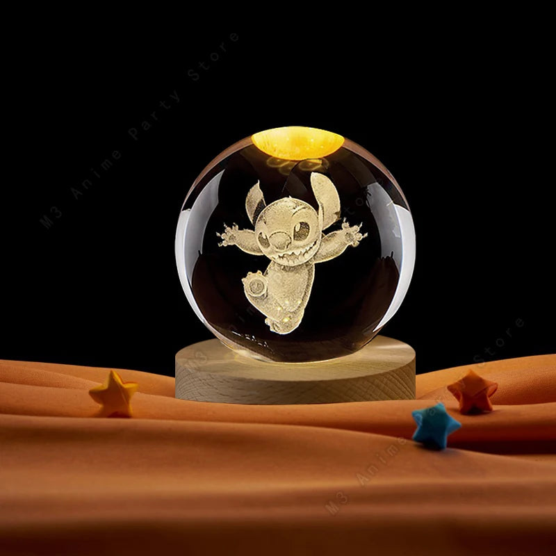 Stitch Crystal – Boule de cristal 3D LED Stitch gravure laser USB