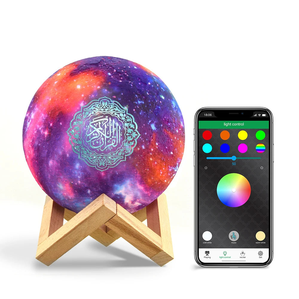 QuranLight – Veilleuse Coran LED avec enceinte Bluetooth et télécommande