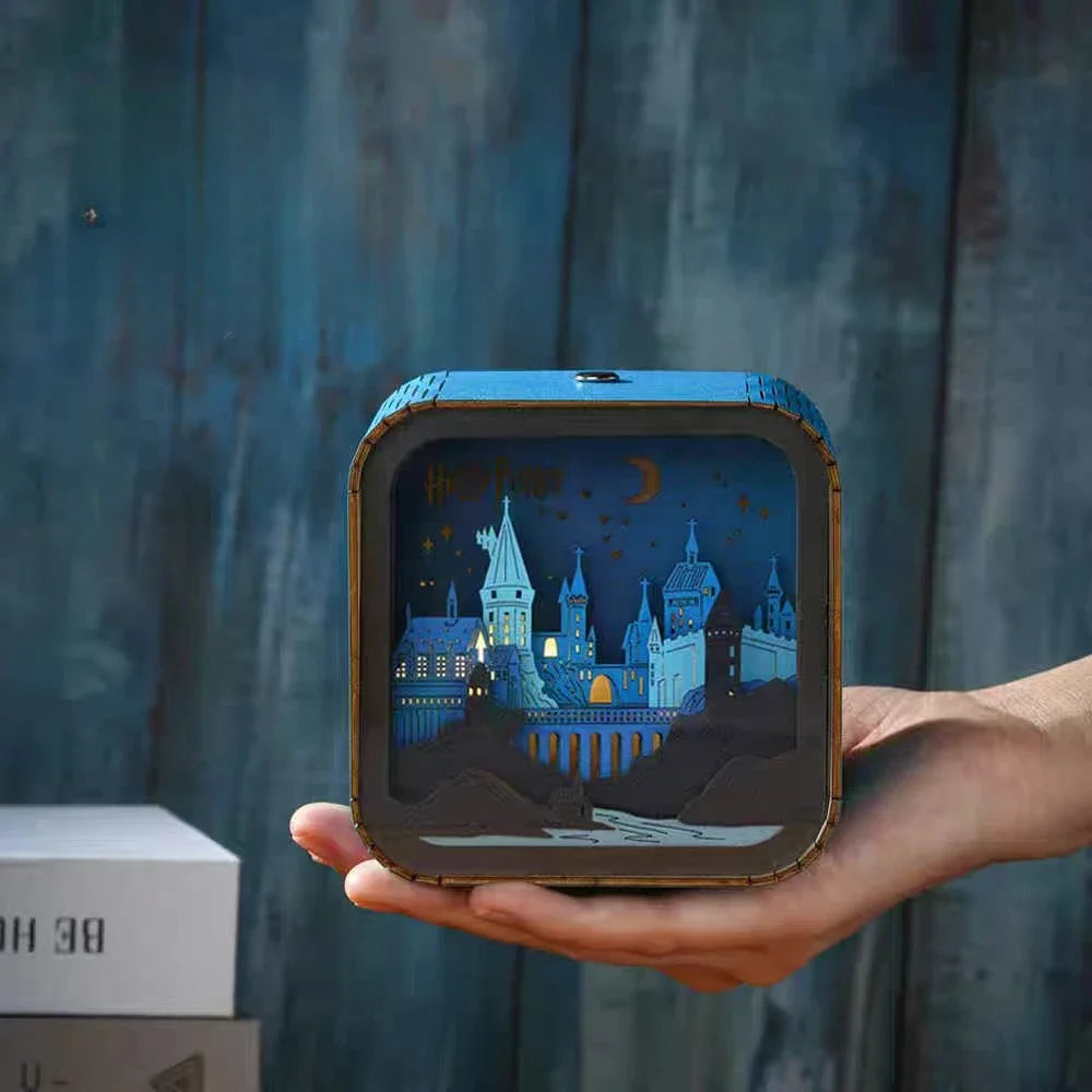 HogwartsLight – Veilleuse en bois sculpté Harry Potter château de Poudlard