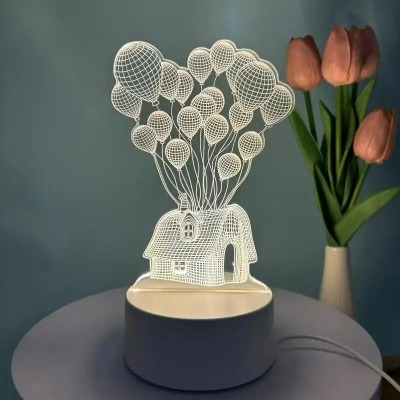BalloonHouse – Veilleuse 3D illusion optique maison ballon