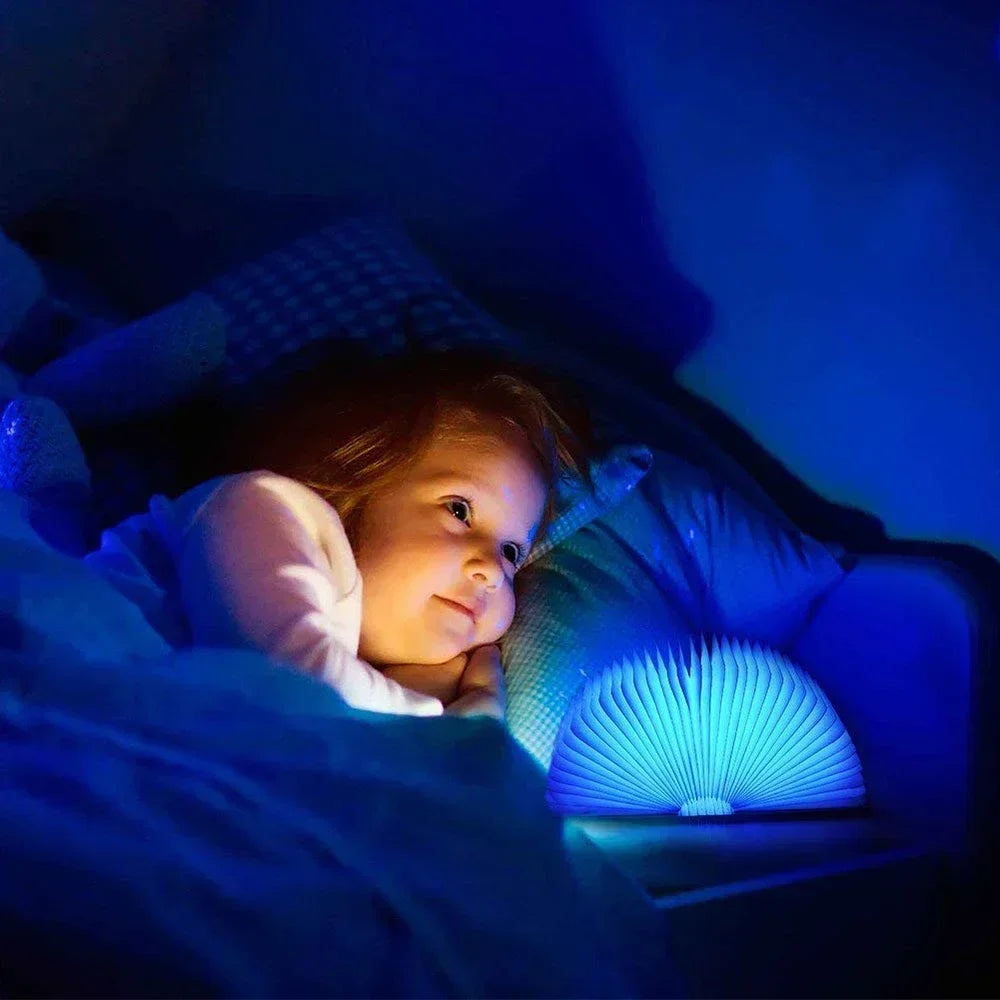 BookLight – Lampe LED livre 3D pliable en bois RGB rechargeable USB