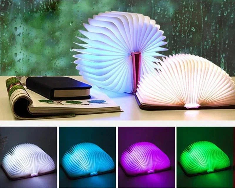 BookLight – Lampe LED livre 3D pliable en bois RGB rechargeable USB