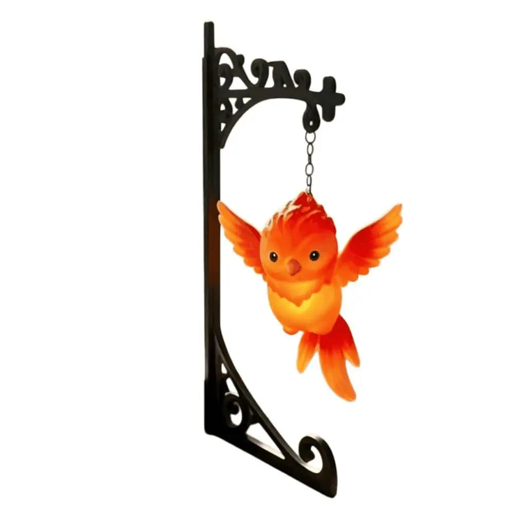 Lanterne suspendue vintage pour bibliothèque, lumière décorative LED pour étagère, jolie lampe de nuit douce et chaude en forme d'oiseau Phénix, ornement artistique pour étagère, décoration intérieure
